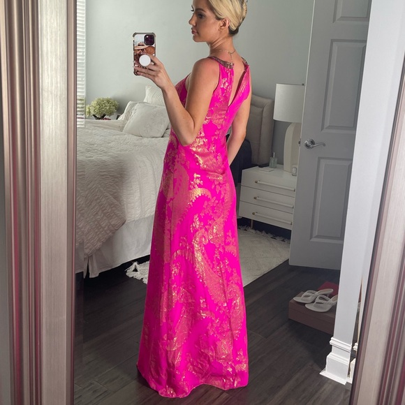Lilly Pulitzer Franconia 100% Silk Embellished Dress Silk Embroidery - Picture 8 of 16